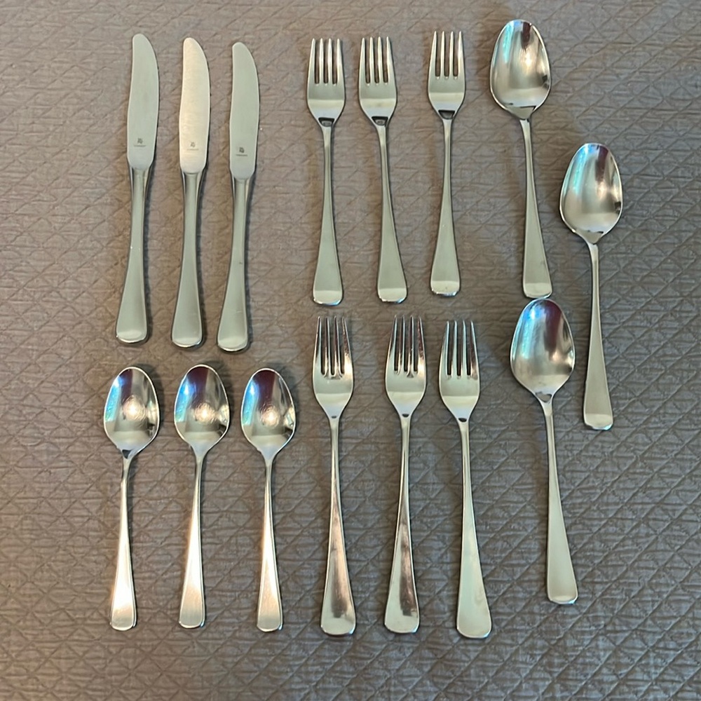 WMF Finesse Cromargan Germany (3) 5 piece place settings. 15 pieces total